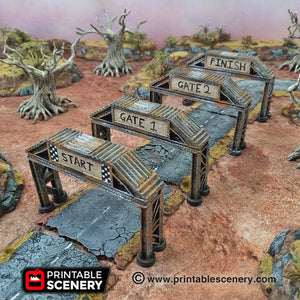 Checkpoint Racing Sign - 15mm 28mm 20mm 32mm Brave New Worlds Wasteworld Gaslands Terrain Scatter D&D DnD