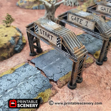 Load image into Gallery viewer, Checkpoint Racing Sign - 15mm 28mm 20mm 32mm Brave New Worlds Wasteworld Gaslands Terrain Scatter D&amp;D DnD