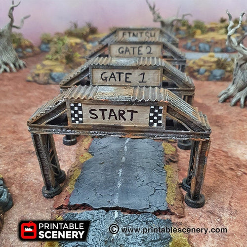 Checkpoint Racing Sign - 15mm 28mm 20mm 32mm Brave New Worlds Wasteworld Gaslands Terrain Scatter D&D DnD