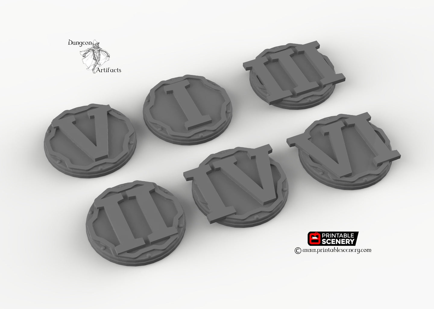 Roman Numeral Markers for Gaming - Board Games D&D DnD