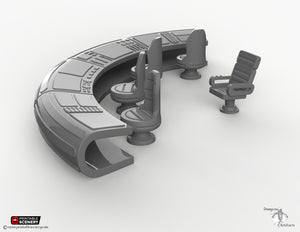 Starship Bridge Furnishings - 28mm 32mm Printable Scenery Tabletop Scatter Miniatures Terrain Console Starship