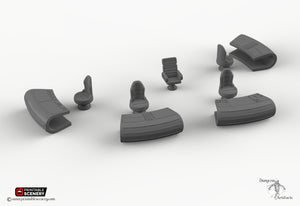 Starship Bridge Furnishings - 28mm 32mm Printable Scenery Tabletop Scatter Miniatures Terrain Console Starship
