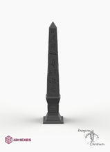 Load image into Gallery viewer, Hieroglyphic Obelisk - 3DHexes Wargaming Heiroglyphic Column Terrain D&amp;D DnD Egyptian Cleopatra&#39;s Needle