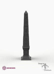 Hieroglyphic Obelisk - 3DHexes Wargaming Heiroglyphic Column Terrain D&D DnD Egyptian Cleopatra's Needle