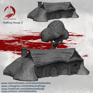 Halfling House 3 - 15mm 28mm 32mm Dark Realms Halfling Village Wargaming Terrain Scatter D&D DnD