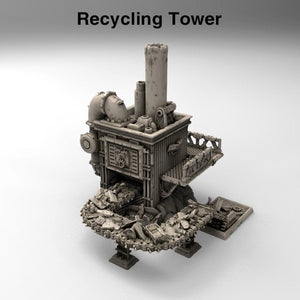 Recycling Tower - 15mm 28mm 20mm 32mm Brave New Worlds Wasteworld Gaslands Terrain Scatter D&D DnD