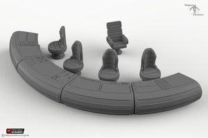 Starship Bridge Furnishings - 28mm 32mm Printable Scenery Tabletop Scatter Miniatures Terrain Console Starship