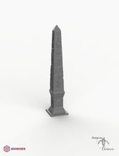 Load image into Gallery viewer, Hieroglyphic Obelisk - 3DHexes Wargaming Heiroglyphic Column Terrain D&amp;D DnD Egyptian Cleopatra&#39;s Needle