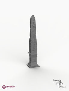 Hieroglyphic Obelisk - 3DHexes Wargaming Heiroglyphic Column Terrain D&D DnD Egyptian Cleopatra's Needle