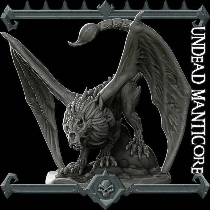 Undead Manticore - Wargaming Miniatures Monster Rocket Pig Games D&D, DnD