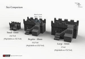 Winterdale Citadel Walls - Modular Medieval Castle Wall Set - 15mm 28mm 32mm Wargaming Terrain Scatter