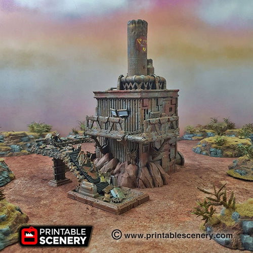 Recycling Tower - 15mm 28mm 20mm 32mm Brave New Worlds Wasteworld Gaslands Terrain Scatter D&D DnD