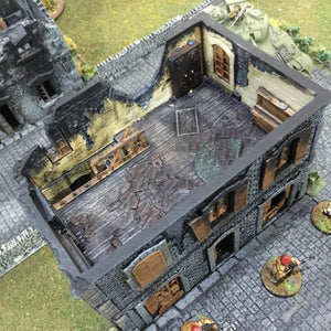 French House Shop Ruin - 15mm 28mm 32mm Time Warp Wargaming Terrain Scatter D&D, DnD