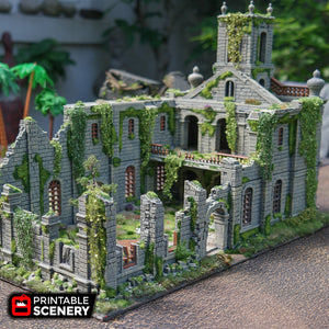 Caribbean Church Ruin - 15mm 28mm 32mm Time Warp Wargaming Terrain Scatter D&D DnD