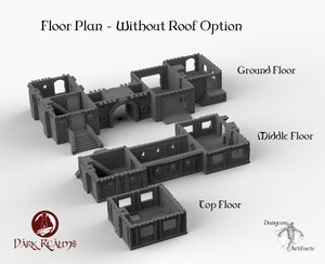 Merchant's Manor - 15mm 28mm 32mm Dark Realms Medieval Scenery Mansion Wargaming Terrain Scatter D&D DnD