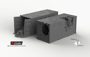 Wasteland Shipping Containers - Brave New Worlds Wasteworld Gaslands Terrain Scatter D&D DnD