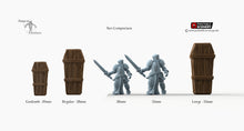Load image into Gallery viewer, Coffin - 28mm 20mm 32mm Brave New Worlds Wasteworld Gaslands Terrain Scatter D&amp;D DnD