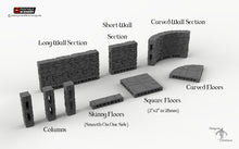 Load image into Gallery viewer, Modular City Walls - Clorehaven Schist Walls -  28mm 32mm Wargaming Terrain Scatter Dungeon D&amp;D, DnD