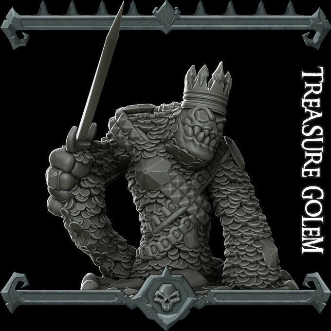 Treasure Golem - Wargaming Miniatures Monster Rocket Pig Games D&D, DnD