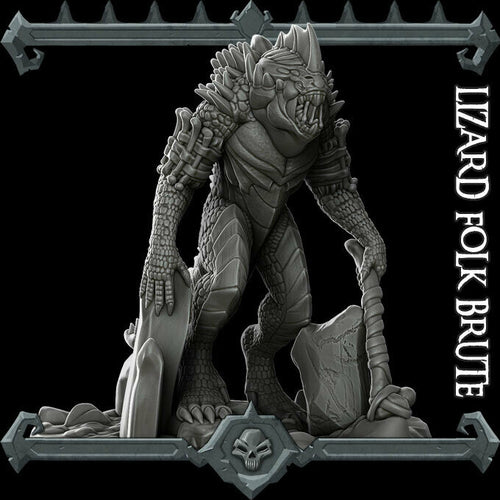 Lizardfolk Brute - Lizardmen Lizardman Wargaming Miniatures Monster Rocket Pig Games D&D, DnD