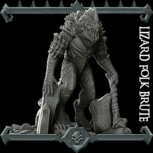 Lizardfolk Brute - Lizardmen Lizardman Wargaming Miniatures Monster Rocket Pig Games D&D, DnD
