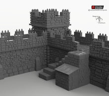 Load image into Gallery viewer, Winterdale Citadel Walls - Modular Medieval Castle Wall Set - 15mm 28mm 32mm Wargaming Terrain Scatter
