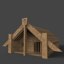 Load image into Gallery viewer, Maori Pa Wharenui Big House - 15mm 28mm 32mm Time Warp Wargaming Terrain Scatter D&amp;D, DnD