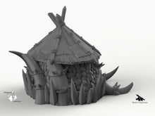 Load image into Gallery viewer, Orc Tusk Hut - 15mm 28mm 32mm Rocket Pig Games Wargaming Terrain Scatter D&amp;D DnD