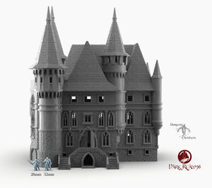 Dracul Manor - 15mm 28mm 32mm Dracula Dark Realms Medieval Scenery Mansion Wargaming Terrain Scatter D&D DnD