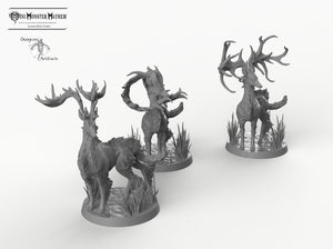 Stags - Fantastic Elk - Buck Deer Mini Monster Mayhem Wargaming Miniatures Games D&D DnD