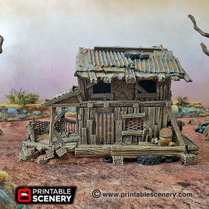 Desert Shanty - 28mm 20mm 32mm Brave New Worlds Wasteworld Gaslands Terrain D&D DnD