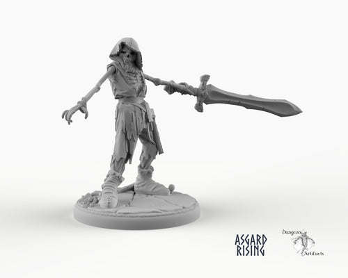 Draugr Chieftain - Barrow Wight - Wargaming Miniatures Monster Asgard Rising, D&D, DnD Undead Skeleton