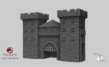 Load image into Gallery viewer, Formidable Gatehouse - 28mm 32mm Dark Realms Castle Gatehouse Medieval Scenery Wargaming Terrain Scatter D&amp;D DnD