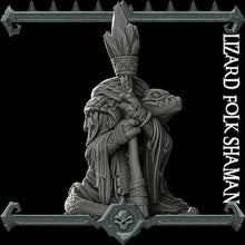 Load image into Gallery viewer, Lizardfolk Shaman - Lizardman Lizardmen Miniatures Monster Rocket Pig Games D&amp;D, DnD