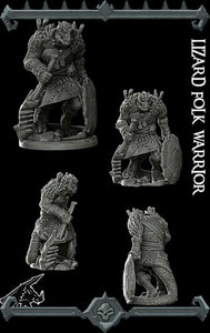 Lizardfolk Warrior - Lizardman Lizardmen Miniatures Monster Rocket Pig Games D&D, DnD