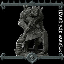 Load image into Gallery viewer, Lizardfolk Warrior - Lizardman Lizardmen Miniatures Monster Rocket Pig Games D&amp;D, DnD