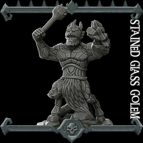 Stained Glass Golem - Wargaming Miniatures Monster Rocket Pig Games D&D, DnD