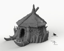 Load image into Gallery viewer, Orc Tusk Hut - 15mm 28mm 32mm Rocket Pig Games Wargaming Terrain Scatter D&amp;D DnD