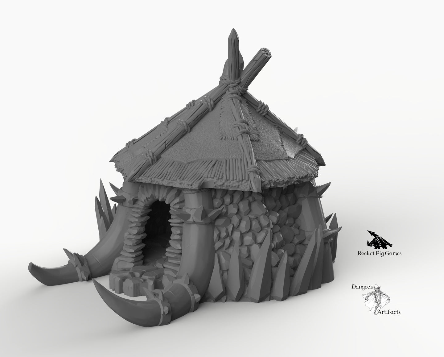 Orc Tusk Hut - 15mm 28mm 32mm Rocket Pig Games Wargaming Terrain Scatter D&D DnD