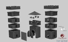 Load image into Gallery viewer, Formidable Gatehouse - 28mm 32mm Dark Realms Castle Gatehouse Medieval Scenery Wargaming Terrain Scatter D&amp;D DnD