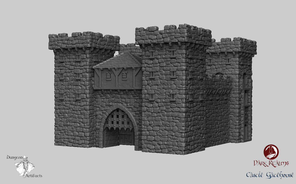 Formidable Gatehouse - 28mm 32mm Dark Realms Castle Gatehouse Medieval Scenery Wargaming Terrain Scatter D&D DnD