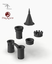 Load image into Gallery viewer, Dracul Tall Towers - 15mm 28mm 32mm Dracula Dark Realms Medieval Scenery Mansion Wargaming Terrain Scatter D&amp;D DnD