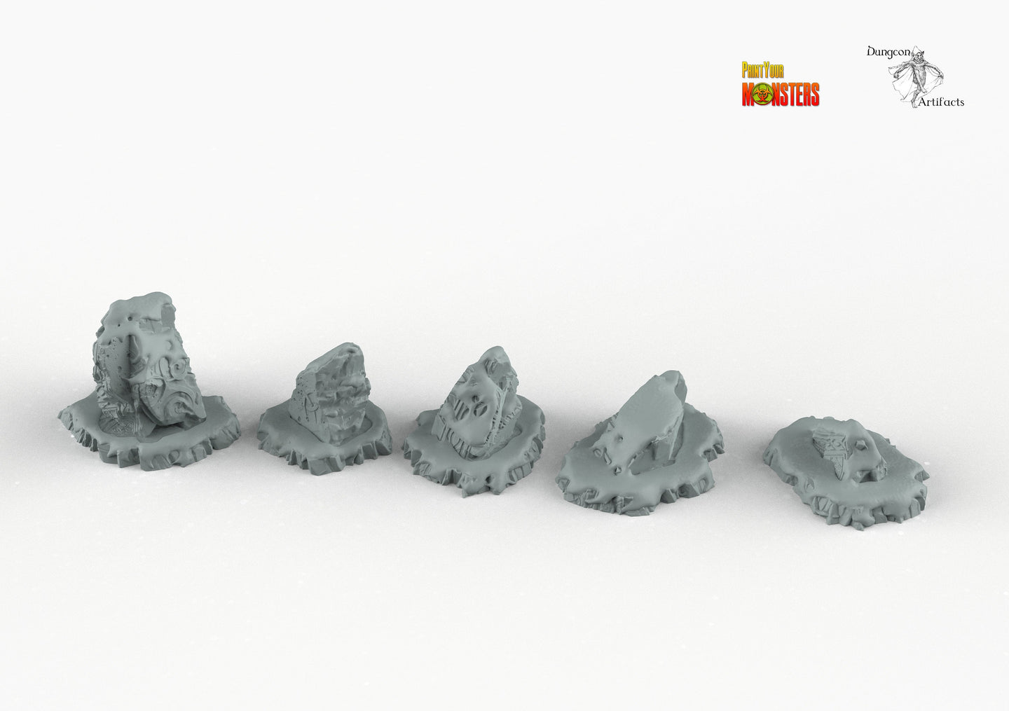 Celtic Snow Stones - Print Your Monsters Fantastic Plants and Rocks Resin Terrain Wargaming D&D DnD