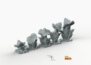 Dangerous Mushrooms - Print Your Monsters Fantastic Plants and Rocks Resin Terrain Wargaming D&D DnD
