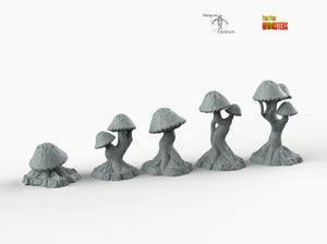 Giant Mushrooms - Print Your Monsters Fantastic Plants and Rocks Resin Terrain Wargaming D&D DnD