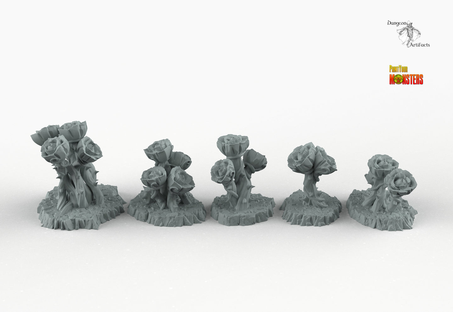 Giant Mystic Roses - Print Your Monsters Fantastic Plants and Rocks Resin Terrain Wargaming D&D DnD