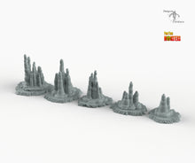 Load image into Gallery viewer, Ice Stalagmites - Print Your Monsters Fantastic Plants and Rocks Resin Terrain Wargaming D&amp;D DnD