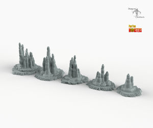 Ice Stalagmites - Print Your Monsters Fantastic Plants and Rocks Resin Terrain Wargaming D&D DnD