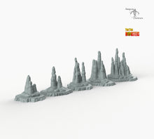 Load image into Gallery viewer, Ice Stalagmites - Print Your Monsters Fantastic Plants and Rocks Resin Terrain Wargaming D&amp;D DnD