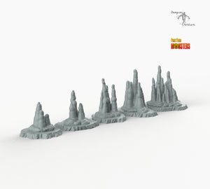 Ice Stalagmites - Print Your Monsters Fantastic Plants and Rocks Resin Terrain Wargaming D&D DnD